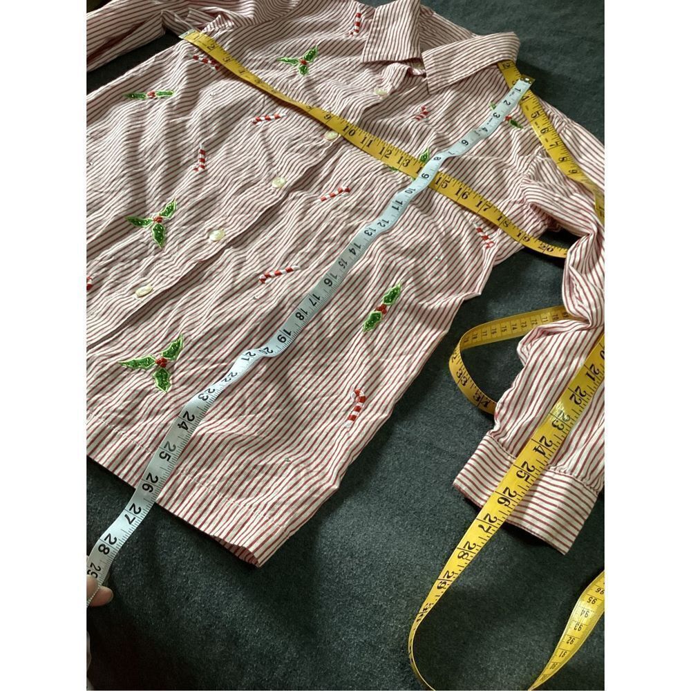 Quacker Factory Christmas Button Down XS - Picture 3 of 7